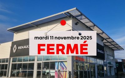 Fermeture exceptionnelle le 11 novembre 2025